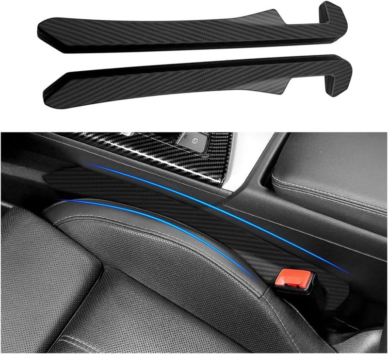 Junecarp 2PCS Car Seat Gap Filler - Elastic Car Seat Gap Filler Organizer Universal for Truck SUV Car Between Seat and Console - Prevent Items from Droping - Add Style to Your Car Accessories - Image 1